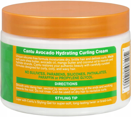 Krem do loków i fal - Cantu Avocado Hydrating Curling 340g